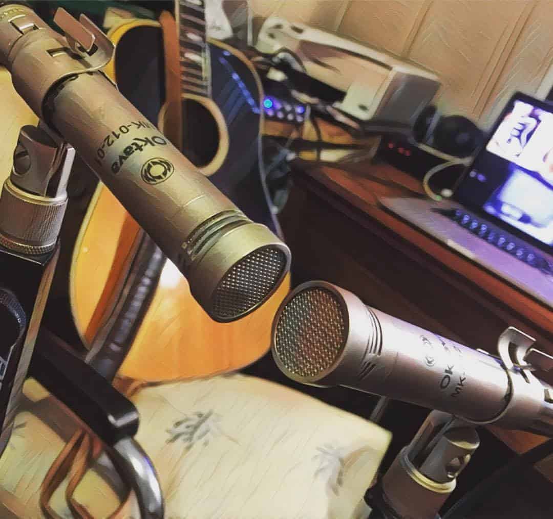 Oktava MK-012-01 small condenser pencil mics at Spatula Ranch Studios